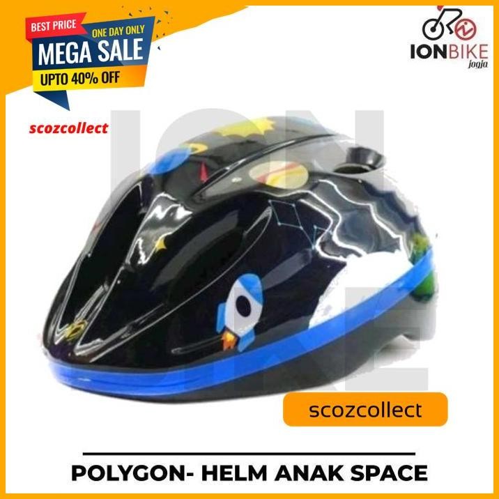 HELM SEPEDA ANAK POLYGON SPACE HELMET KIDS MURAH TEBAL BERSEPEDA RINGAN UNICORN DINO CEWEK COWOK TER