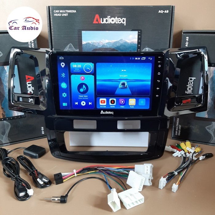 HEAD UNIT ANDROID FORTUNER LAMA ANDROID AUDIOTEQ 9 INCH RAM 2 GB CAR PLAY TOYOTA FORTUNER 2005 -