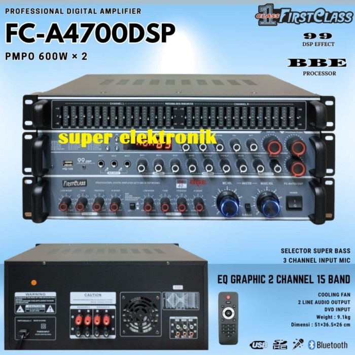 Power Mixer Firstclass Fca 4700 Dsp effects vocal 99 dsp Digital BBE