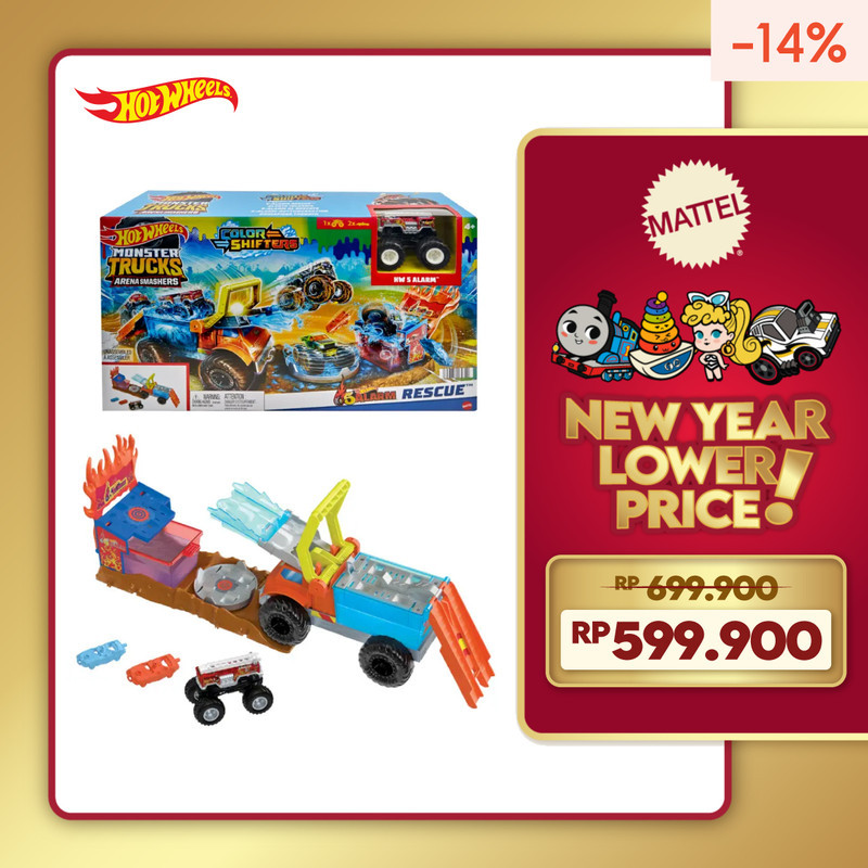 Hot Wheels Monster Truck 5 Alarm Rescue Playset - Trek Mobil Balap
