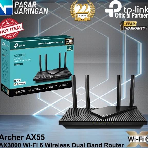 TP-LINK Archer AX55 AX3000 Dual Band Gigabit Wi-Fi 6 Router