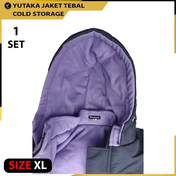 Jaket Cold Storage Tebal  warna biru navy satu set plus celana murah /  jaket gunung / jaket salju /