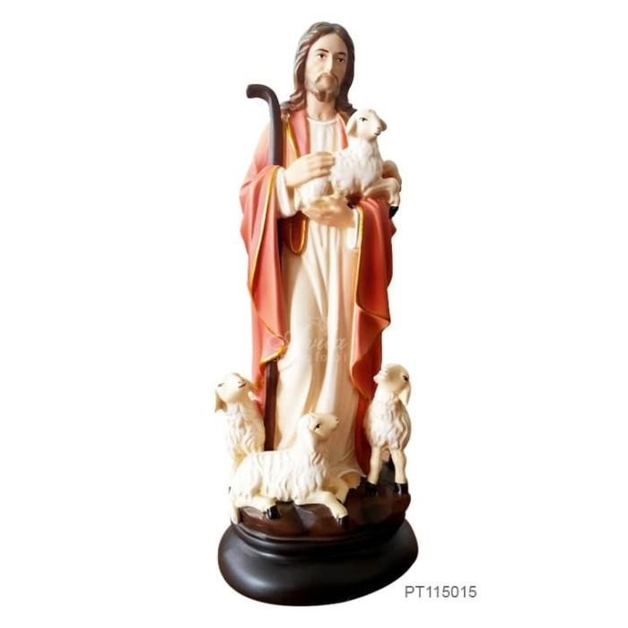 Patung Rohani Yesus Gembala 21Cm Resin Katolik