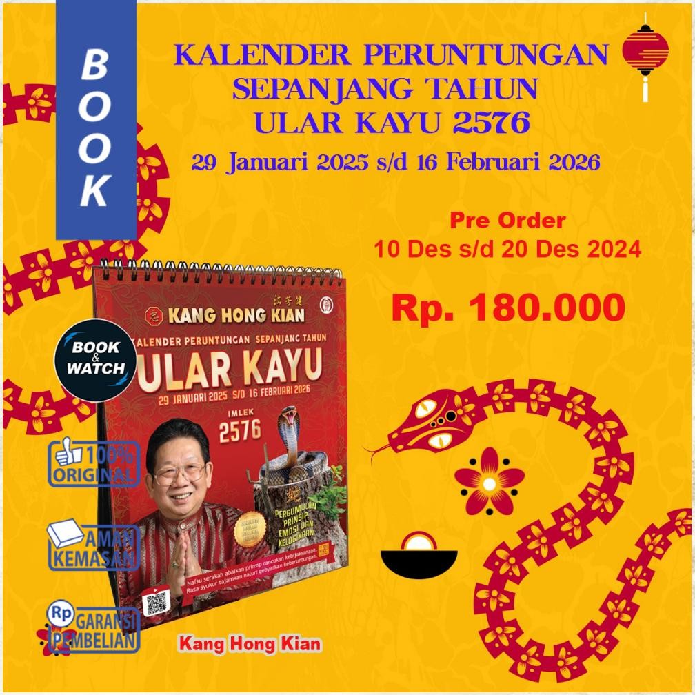 

TRY READY STOCK - Kalender Ular Kayu 2025 Imlek 2576 - KANG HONG KIAN - Original