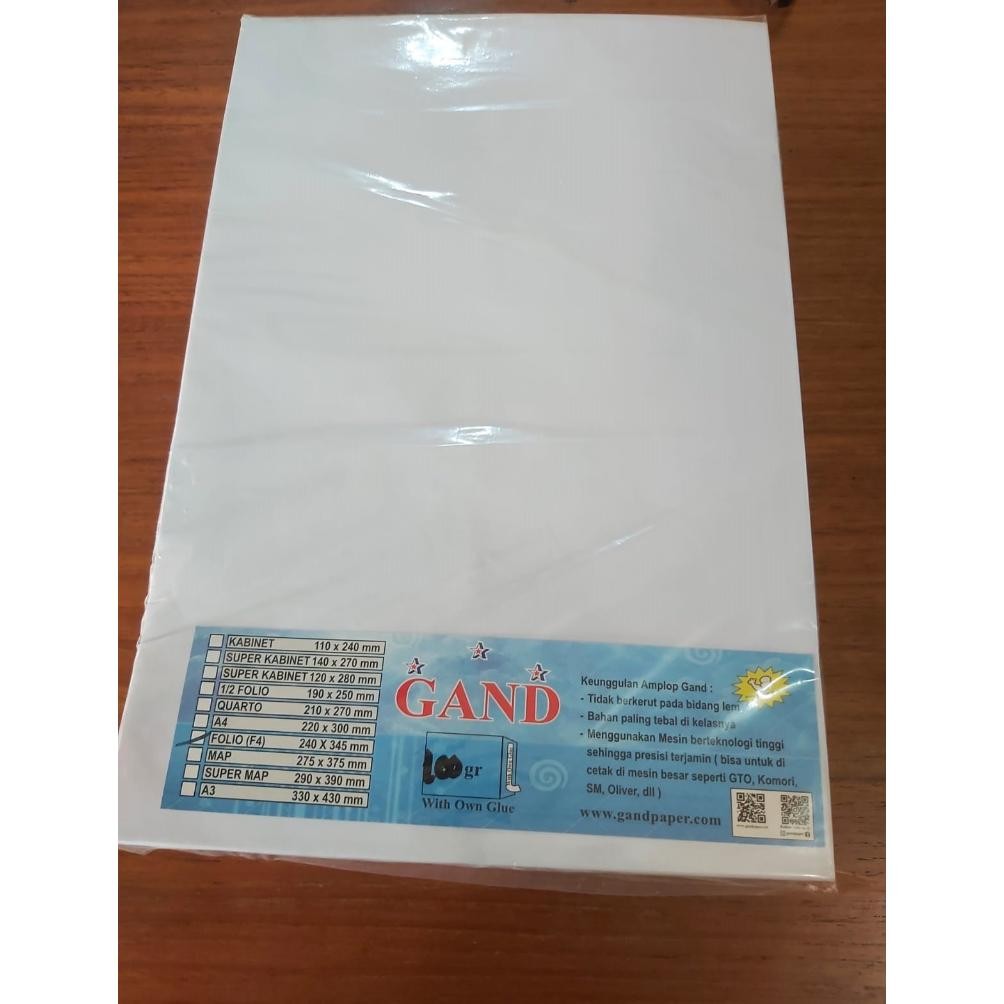 

GHT Amplop Putih GAND F4/Folio Seal 100 Gram 1 pack 100 lembar