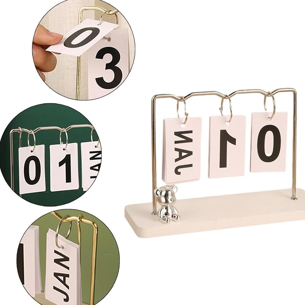 

TRY Beruang Kalender Ornamen Ruang Tamu Ruang Kantor Kalender Desktop Kantor Kreatif Kerajinan Logam Besi Eropa Bear Calendar Ornament Living Room Office Desktop Calendar Creative European Iron Metal Crafts