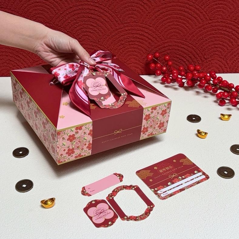 

5 Set Box Jinjing Twilly 20X20X8Cm 22X22X7Cm Box Imlek Huali New Stok