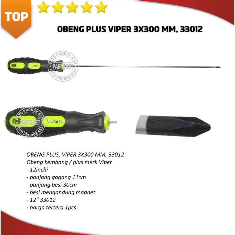 OBENG PLUS, VIPER 3X300 MM, 33012
