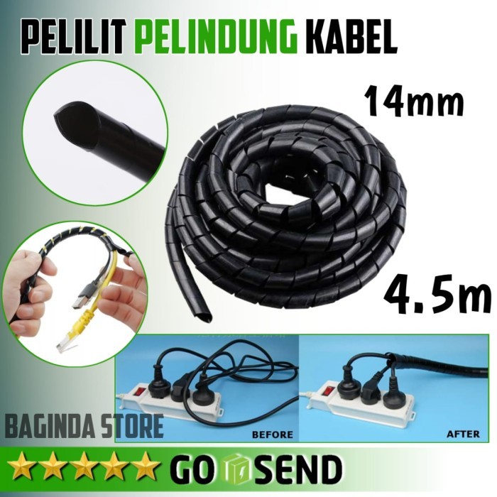 OBRAL Pelilit pelindung kabel listrik selang air plastik fleksibel spiral