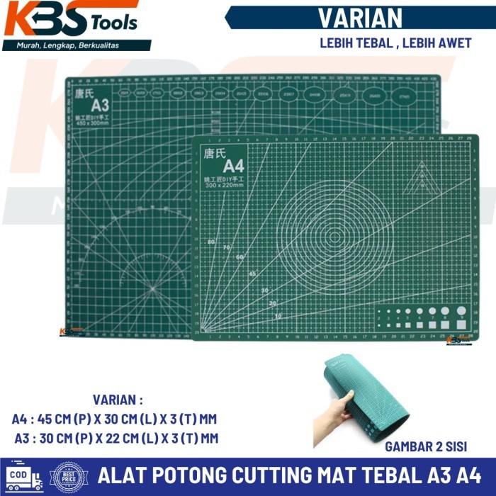 

:>:>:>:>] Alas Potong Cutting Mat Pad 2 Sisi Tebal 3mm A3 - Alas Kerja Serbaguna