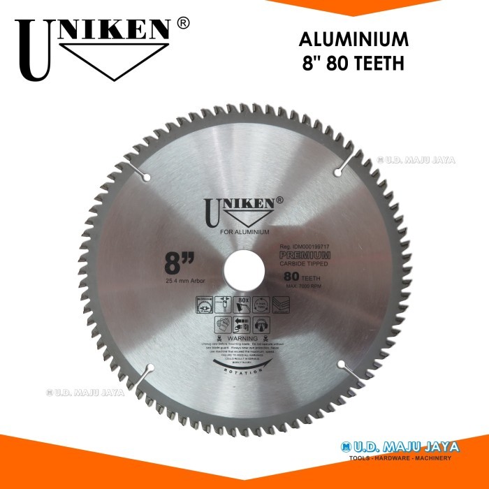 TERBARU UNIKEN-TCT Saw Blade 8" (200mm) 80TH /Mata Gergaji Aluminium/Circle