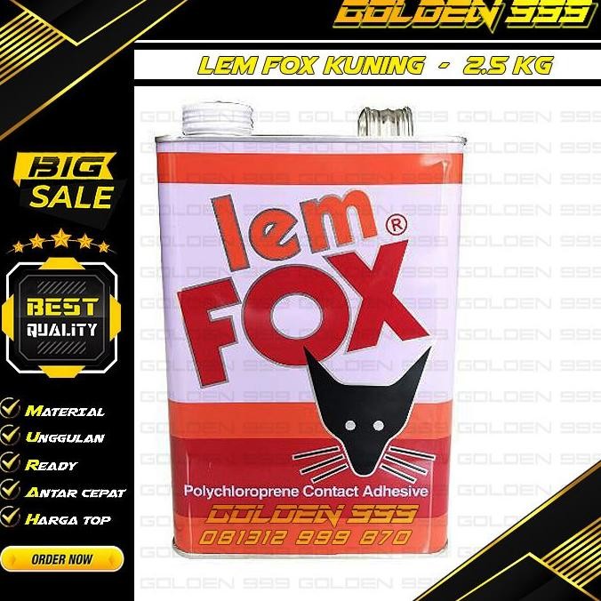 

Promo lem kuning fox / lem fox kuning / lem kayu / kertas /serbaguna/ 2.5 kg COD