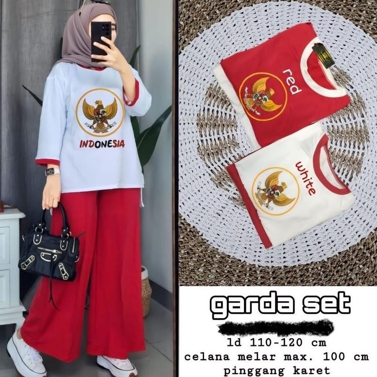 CR - SETELAN WANITA DIRGAHAYU KE 78 // BAJU SETELAN 17 AGUSTUS WANITA MERAH PUTIH // SETELAN WANITA 