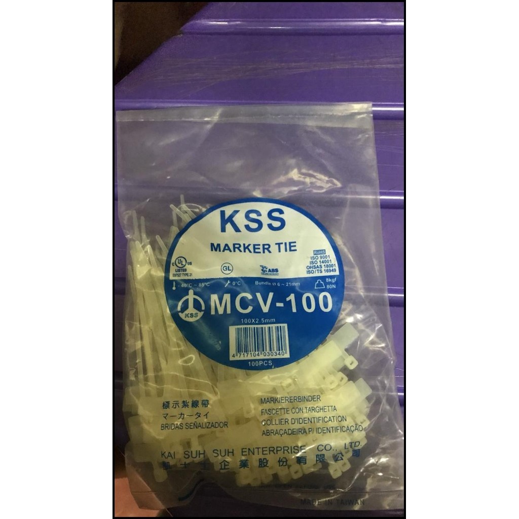 

GRATIS ONGKIR KABEL TIES LABEL / MARKER TIES MCV 100 -KSS 2.5 X 100MM PUTIH !