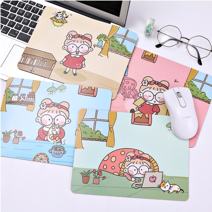 Komputer & Aksesoris [ORGM] Alat Tulis Kantor Perlengkapan Komputer Mouse pad Girl Lucu