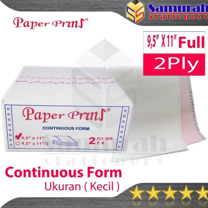 

TERLARIS - Kertas Continuous Form Paper Prins 9,5 x 11 full Atau Bagi 2 / K 2 Ply