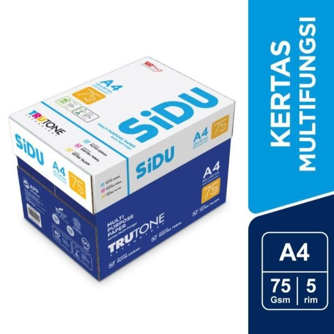 

NEW SIDU HVS A4 75 GRM / KERTAS HVS / HARGA PERBOX ISI 5 RIM /SAMEDAY