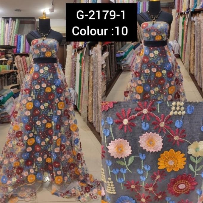 langsung order saja] Kain Tile Brokat 3D Timbul Valentino Premium White