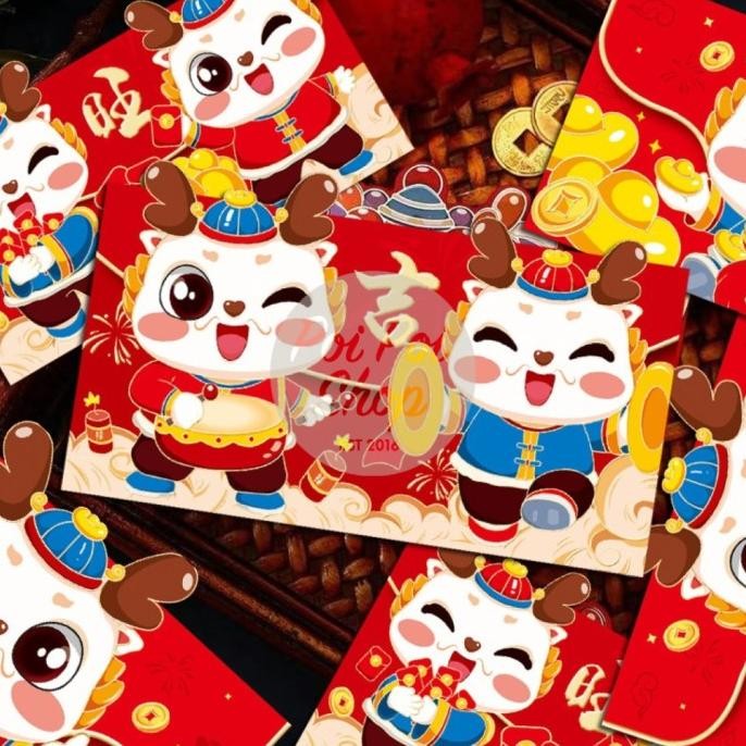 

~~~~~] Angpao Imlek Naga 2024 Angpau Panjang Dompet H. 3D Shio Naga Grosir