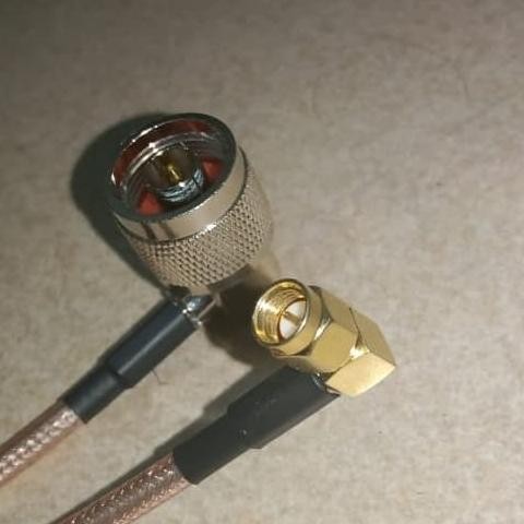 ------] pigtail jumper n male right angle to sma male rg58 teflon