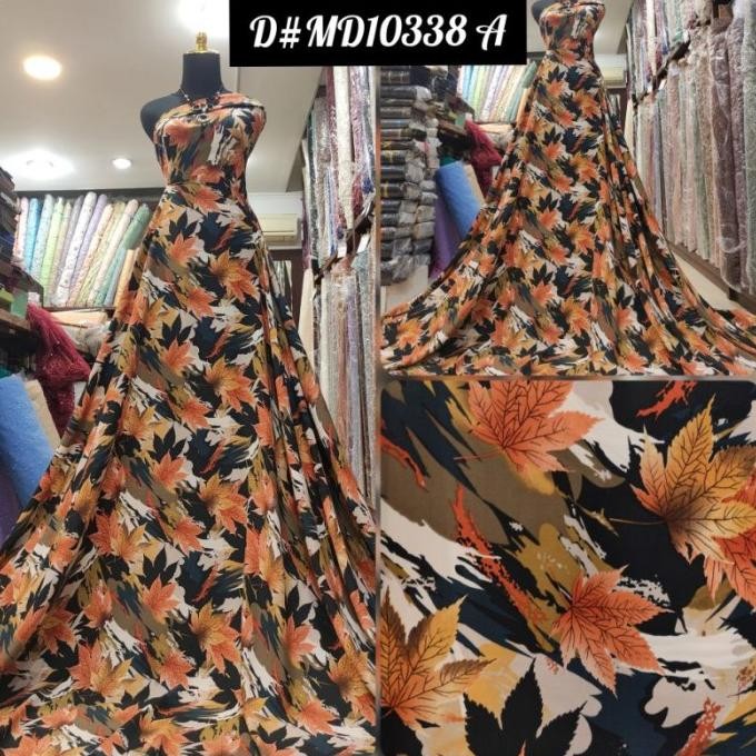 +%+%+%] Kain Maxmara Lux print Motif Daun Abstrak D#MD10338 A