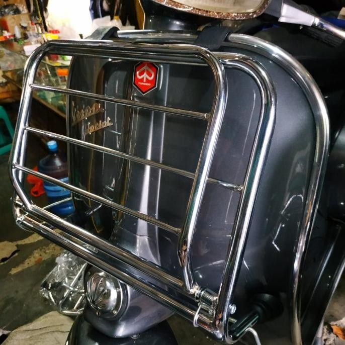 Ori - Front Rack Vespa Super Sprint Model Ulma Chrome Rak Depan
