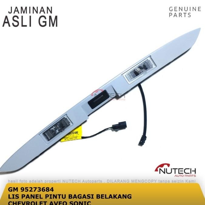 LIS PANEL PINTU BAGASI BELAKANG CHROME CHEVROLET AVEO SONIC ORI GM BESS SELLER