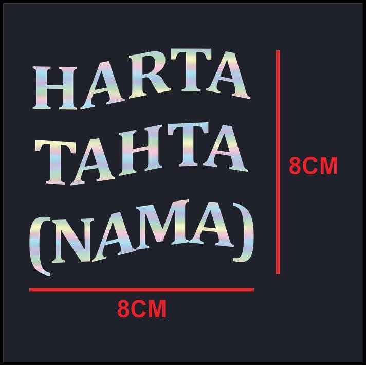 

GRATIS ONGKIR CUSTOM CUTTING STICKER HOLOGRAM HARTA TAHTA NAMA 8X8CM BAHAN MAXDECAL !!!!!!