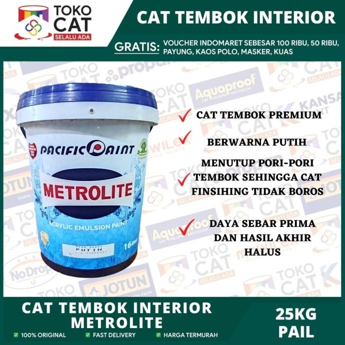 

CAT TEMBOK DAN PLAFOND METROLITE WARNA PUTIH KEBIRUAN KEMASAN 16 L ORIGINAL