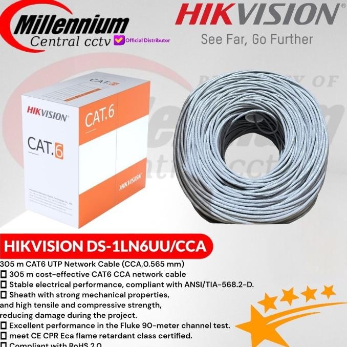 

KABEL HIKVISION CAT 6 DS-1LN6UU/CCA 305 METER LAN UTP NETWORK CABLE ORIGINAL