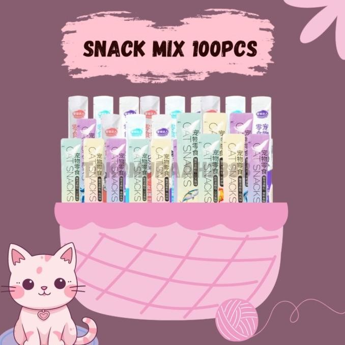 

MAKANAN KUCING MIX 100PCS/ SNACK KUCING/ CEMILAN KUCING WET CAT ORIGINAL