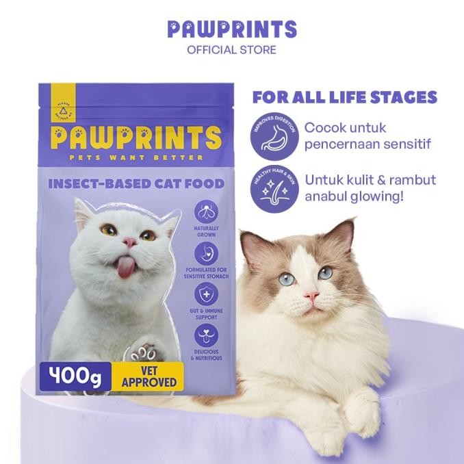 

PAWPRINTS MAKANAN KUCING CAT FOOD ALL LIFE STAGES 400GR ORIGINAL