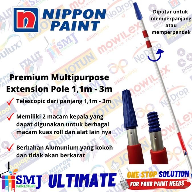 

GAGANG TONGKAT ROLLER CAT NIPPON PAINT PREMIUM MULTI PURPOSE EXTENSION POLE BERBAHAN ALUMUNIUM PANJANG 1,1M - 3M ORIGINAL