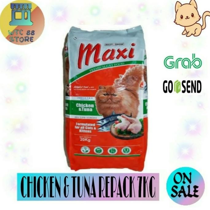 

MAXI CAT CHICKEN & TUNA REPACK 7KG KHUSUS GOSEND GRAB ORIGINAL