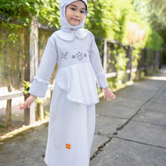 TERBAIK Gamis putih anak perempuan / gamis manasik anak 5-12 tahun
