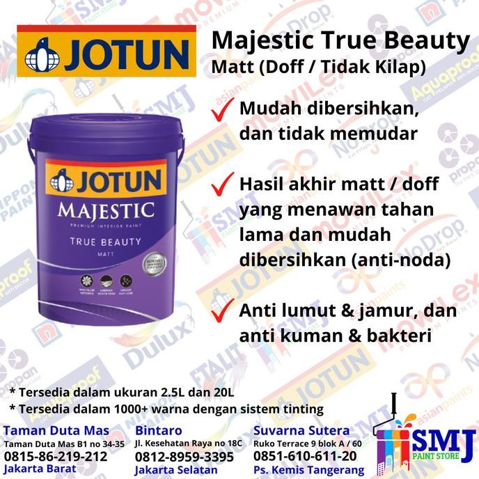 

CAT TEMBOK INTERIOR JOTUN MAJESTIC TB MATT WARNA TINTING UKURAN 2,5LTR ORIGINAL