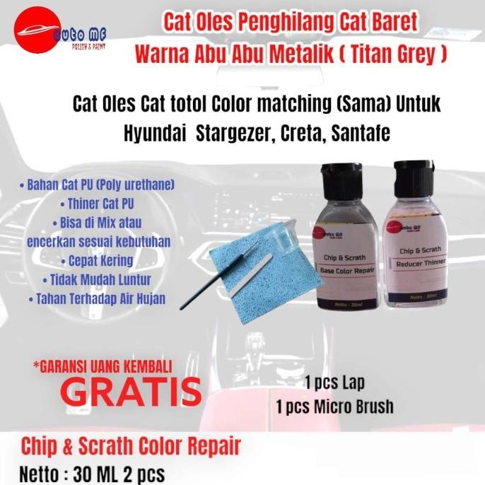 

CAT OLES ABU METALIK TITAN GREY HYUNDAI | CRETA | STARGEZER | SANTA FE ORIGINAL