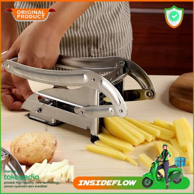 

Berkualitas Potato chipper alat pemotong Stik kentang goreng pisau potong kentang wortel Kripik