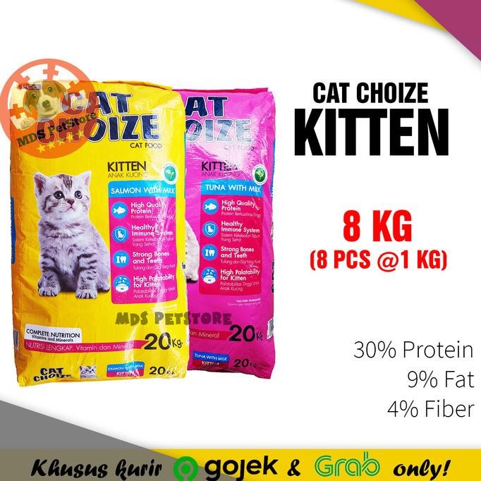 

CAT CHOIZE KITTEN TUNA MILK 8 KG | MAKANAN ANAK KUCING SUSU 8KG ORIGINAL