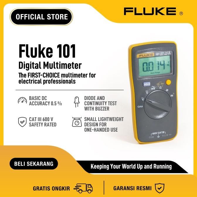 

FLUKE 101 DIGITAL MULTIMETER CAT III 600V ORIGINAL