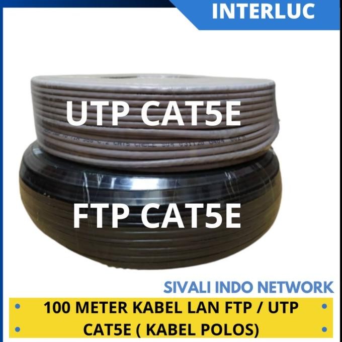 

KABEL LAN 100 METER OUTDOOR INDOOR CAT 5E FTP UTP INTERLUC CCTV ORIGINAL
