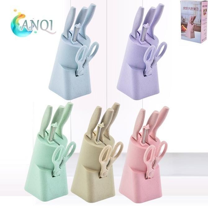 

Berkualitas ANQISHOP Pisau 6 in 1/ Set Pisau Stainless Steel/ Jerami GandumVS-1814