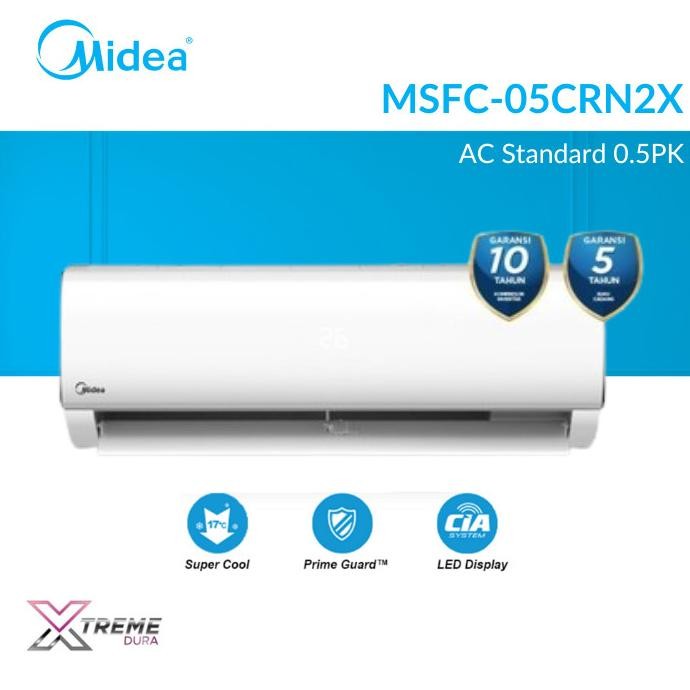 new midea ac split 1/2 pk msfc-05crn2x ac standard 0.5 pk msfc-05crn2