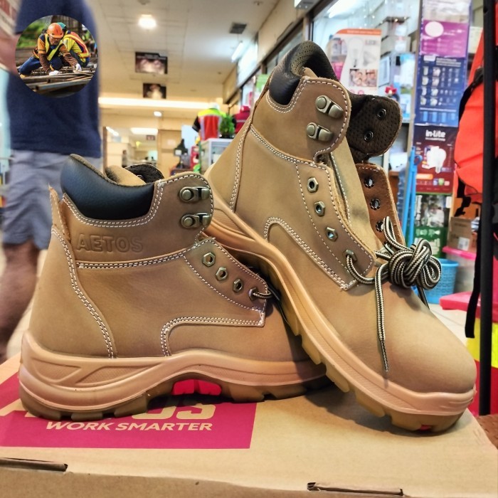 Jual Sepatu Safety Aetos Tungsten Wheat/Safety Shoes Aetos Original Berkualitas