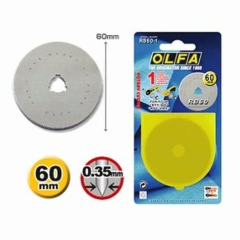 

Berkualitas Refill Pisau Rotary Cutter 60 mm RB60-1 (1 pc/pack) OLFA Spare Blade