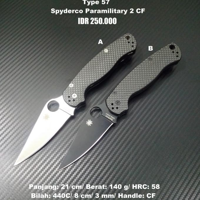 

Berkualitas Pisau Outdoor Spyderco Paramilitary 2 Carbon Fiber