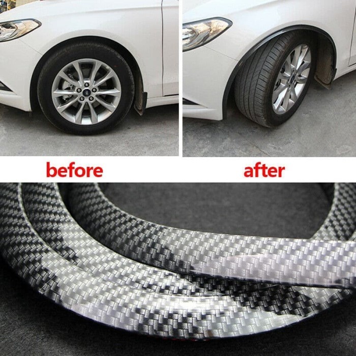 List Carbon 4D Over Fender (4 Pcs) | Lip Spakbor Ban Mobil Universal