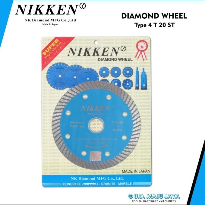 

Berkualitas NIKKEN-Diamond Wheel 4" Turbo / Pisau Potong Keramik, Granit 4-T-20-ST