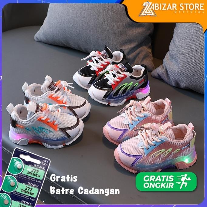 SEPATU IMPORT SNAKERS LED ANAK CEWEK COWOK FASHION IMPORT