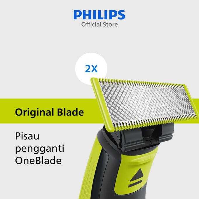 

Berkualitas Philips | OneBlade | Alat Cukur Electric Hybrid Pria | Cukur dan Tata Tanpa Luka Baret | Refill Pisau Cukur | Isi 2 | QP220/51